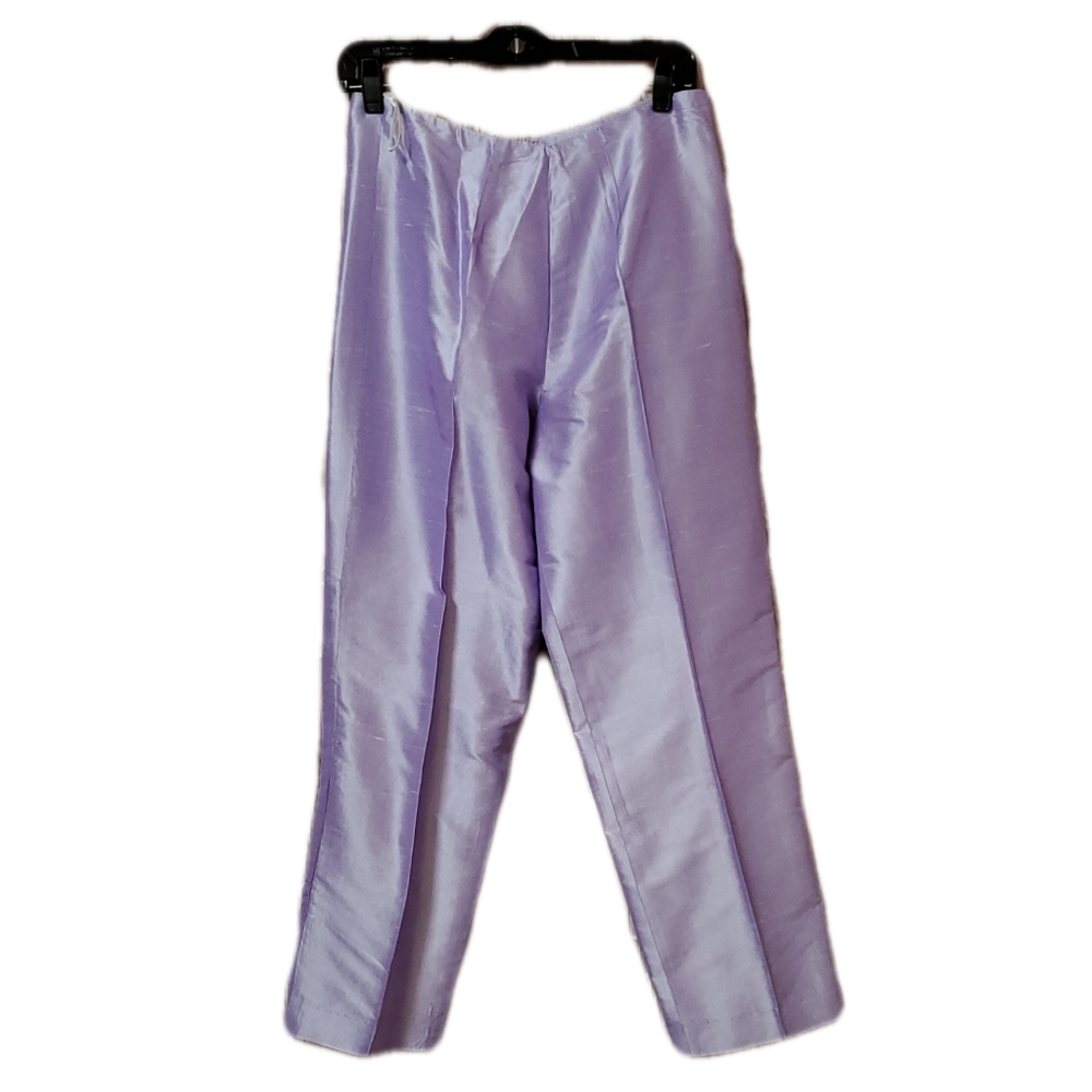 NOVIELLO BLOOM WOMEN'S 100% SILK LINED LAVENDER PANTS